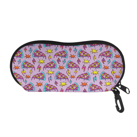 Psychedelic Pizza Pattern Print Glasses Case