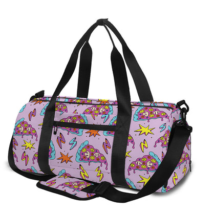 Psychedelic Pizza Pattern Print Gym Bag