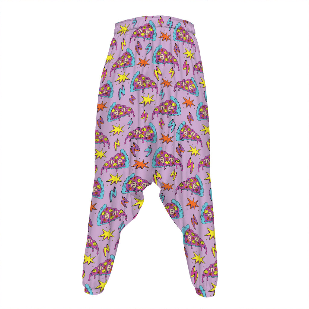 Psychedelic Pizza Pattern Print Hammer Pants