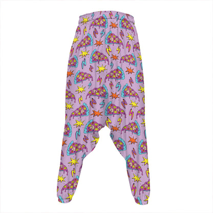 Psychedelic Pizza Pattern Print Hammer Pants