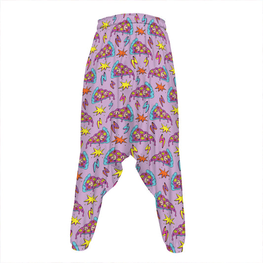 Psychedelic Pizza Pattern Print Hammer Pants