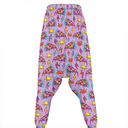 Psychedelic Pizza Pattern Print Hammer Pants