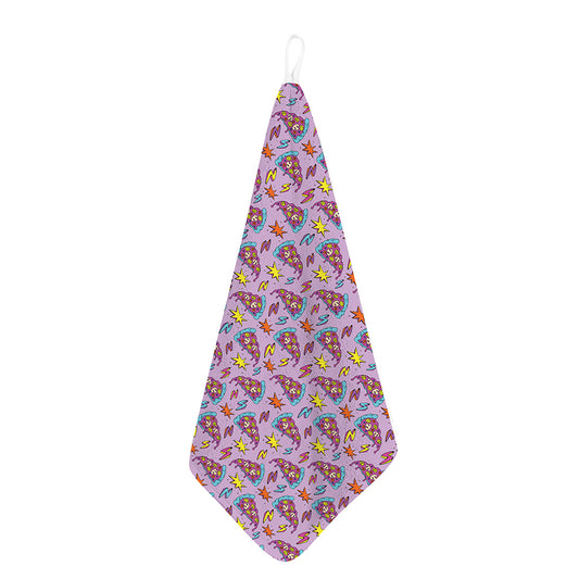 Psychedelic Pizza Pattern Print Hand Towel