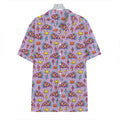 Psychedelic Pizza Pattern Print Hawaiian Shirt