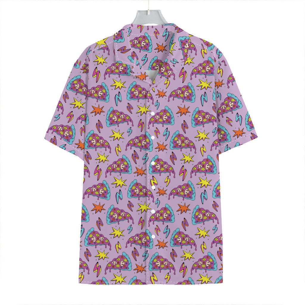 Psychedelic Pizza Pattern Print Hawaiian Shirt