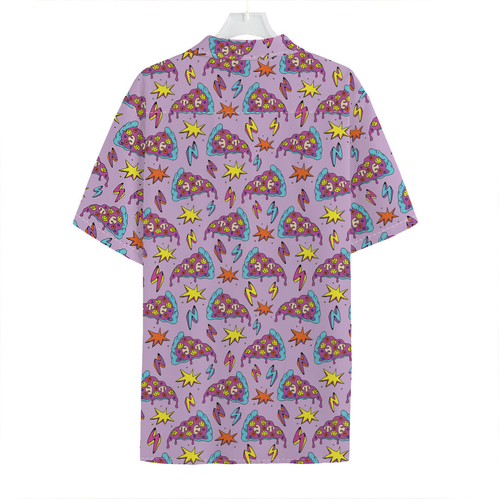 Psychedelic Pizza Pattern Print Hawaiian Shirt