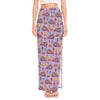 Psychedelic Pizza Pattern Print High Slit Maxi Skirt