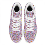 Psychedelic Pizza Pattern Print High Top Leather Sneakers
