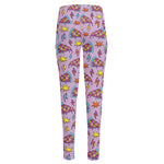 Psychedelic Pizza Pattern Print High-Waisted Pocket Leggings