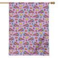 Psychedelic Pizza Pattern Print House Flag