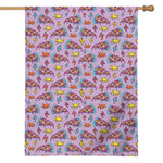 Psychedelic Pizza Pattern Print House Flag