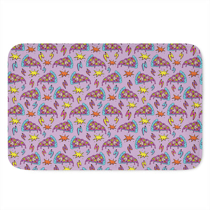 Psychedelic Pizza Pattern Print Indoor Door Mat