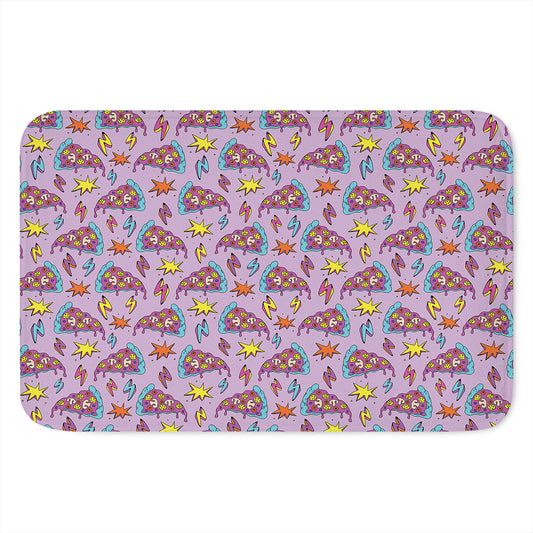 Psychedelic Pizza Pattern Print Indoor Door Mat