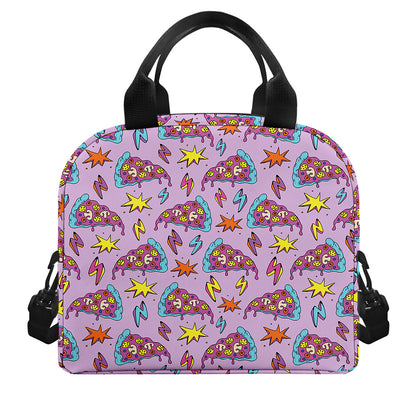 Psychedelic Pizza Pattern Print Insulated Lunch Bag
