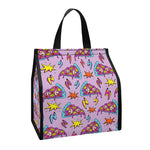 Psychedelic Pizza Pattern Print Insulated Lunch Tote