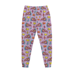 Psychedelic Pizza Pattern Print Jogger Pants