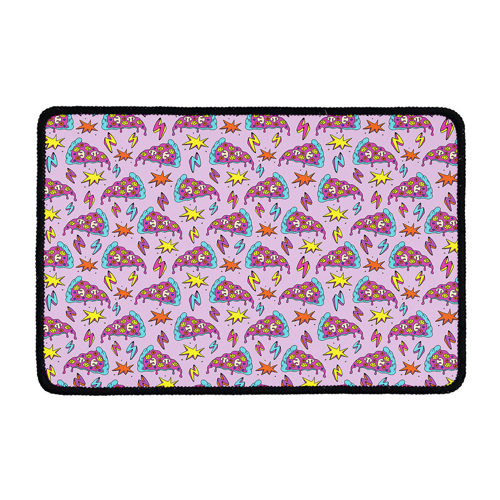 Psychedelic Pizza Pattern Print Kitchen Mat