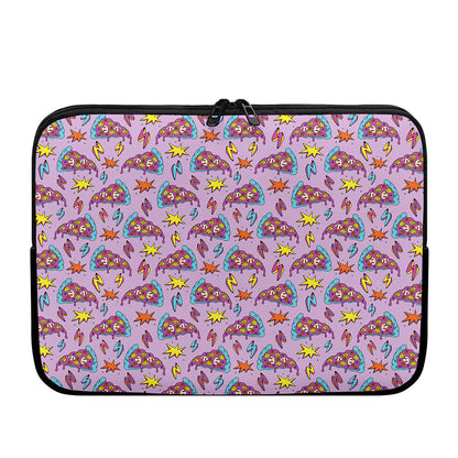 Psychedelic Pizza Pattern Print Laptop Sleeve