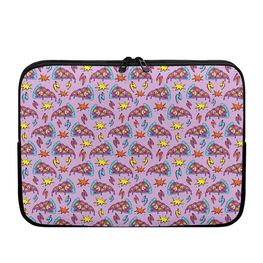 Psychedelic Pizza Pattern Print Laptop Sleeve
