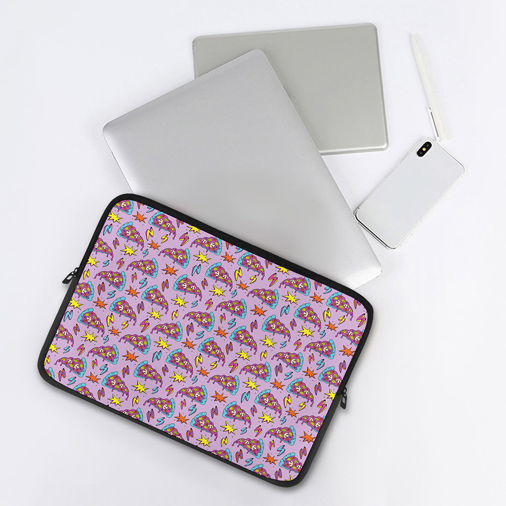 Psychedelic Pizza Pattern Print Laptop Sleeve