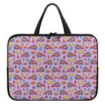 Psychedelic Pizza Pattern Print Laptop Sleeve With Handle