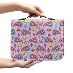 Psychedelic Pizza Pattern Print Leather Bible Cover