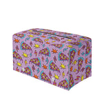Psychedelic Pizza Pattern Print Leather Tissue Box Cover