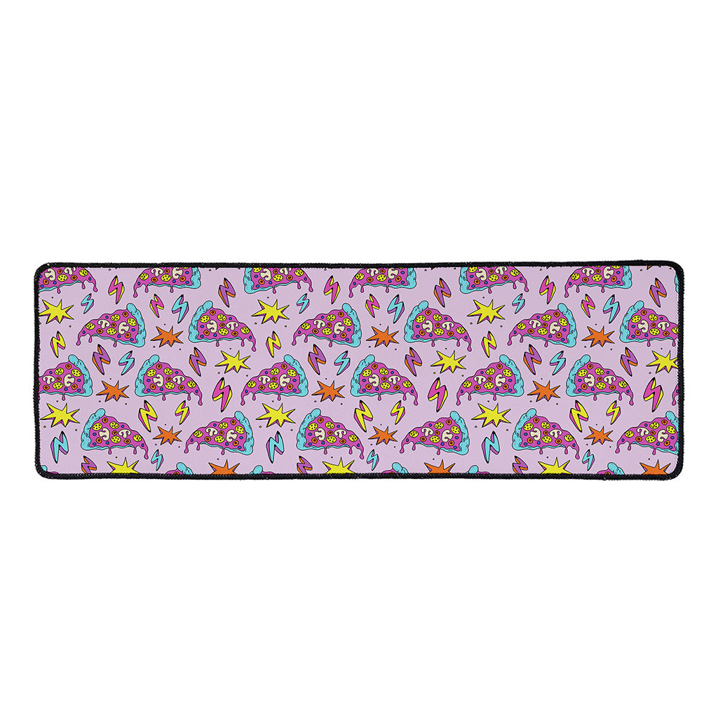 Psychedelic Pizza Pattern Print Long Kitchen Mat