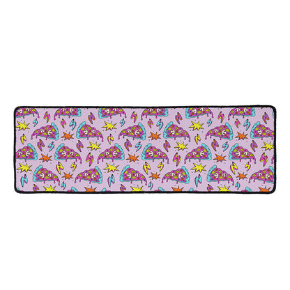 Psychedelic Pizza Pattern Print Long Kitchen Mat