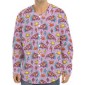 Psychedelic Pizza Pattern Print Long Sleeve Baseball Jersey