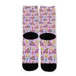 Psychedelic Pizza Pattern Print Long Socks