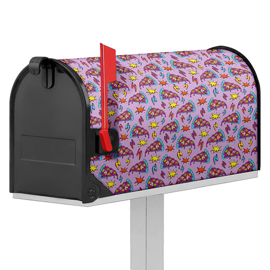 Psychedelic Pizza Pattern Print Mailbox Cover