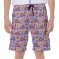 Psychedelic Pizza Pattern Print Men's Beach Shorts