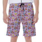 Psychedelic Pizza Pattern Print Men's Beach Shorts