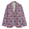 Psychedelic Pizza Pattern Print Men's Blazer