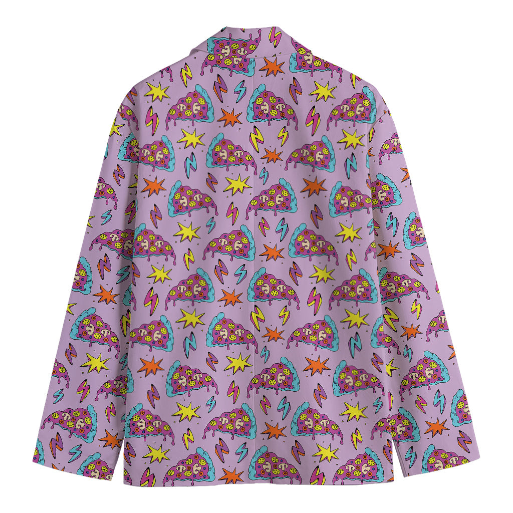 Psychedelic Pizza Pattern Print Men's Blazer