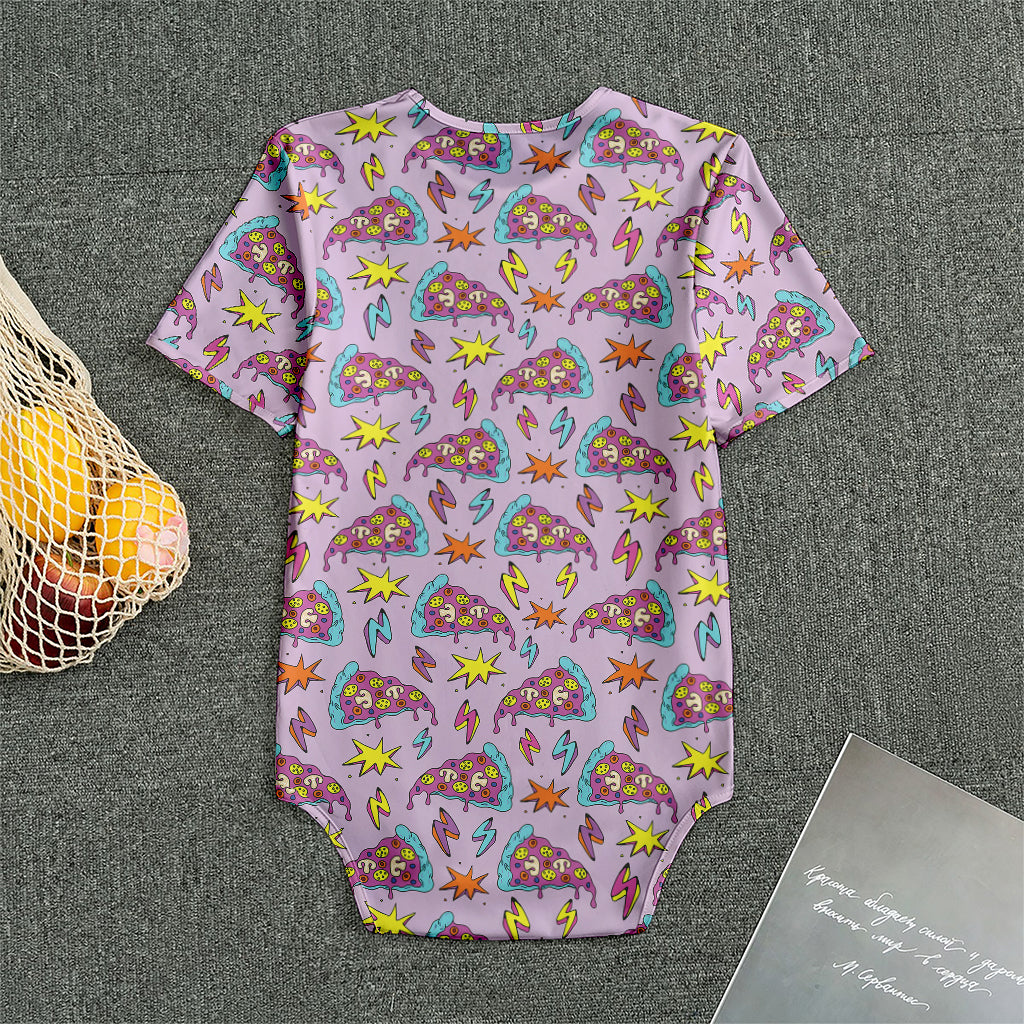 Psychedelic Pizza Pattern Print Men's Bodysuit