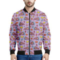 Psychedelic Pizza Pattern Print Men's Bomber Jacket