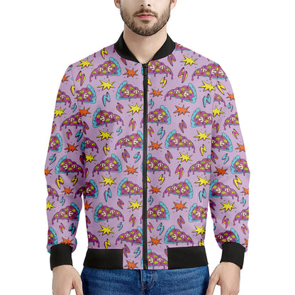 Psychedelic Pizza Pattern Print Men's Bomber Jacket