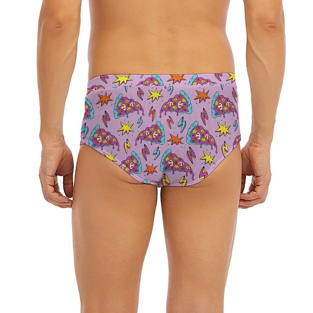 Psychedelic Pizza Pattern Print Men's Briefs