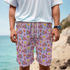 Psychedelic Pizza Pattern Print Men's Cargo Shorts