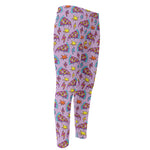 Psychedelic Pizza Pattern Print Men's Compression Pants