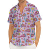 Psychedelic Pizza Pattern Print Men's Deep V-Neck Shirt