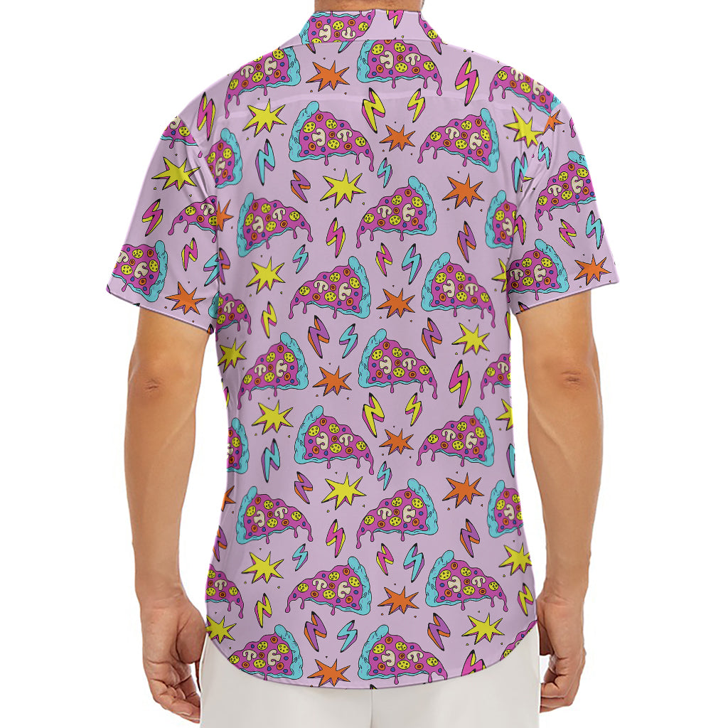 Psychedelic Pizza Pattern Print Men's Deep V-Neck Shirt