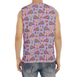 Psychedelic Pizza Pattern Print Men's Fitness Tank Top