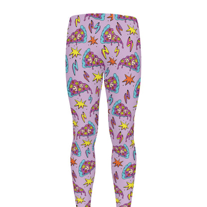 Psychedelic Pizza Pattern Print Men's leggings