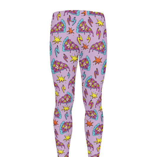 Psychedelic Pizza Pattern Print Men's leggings