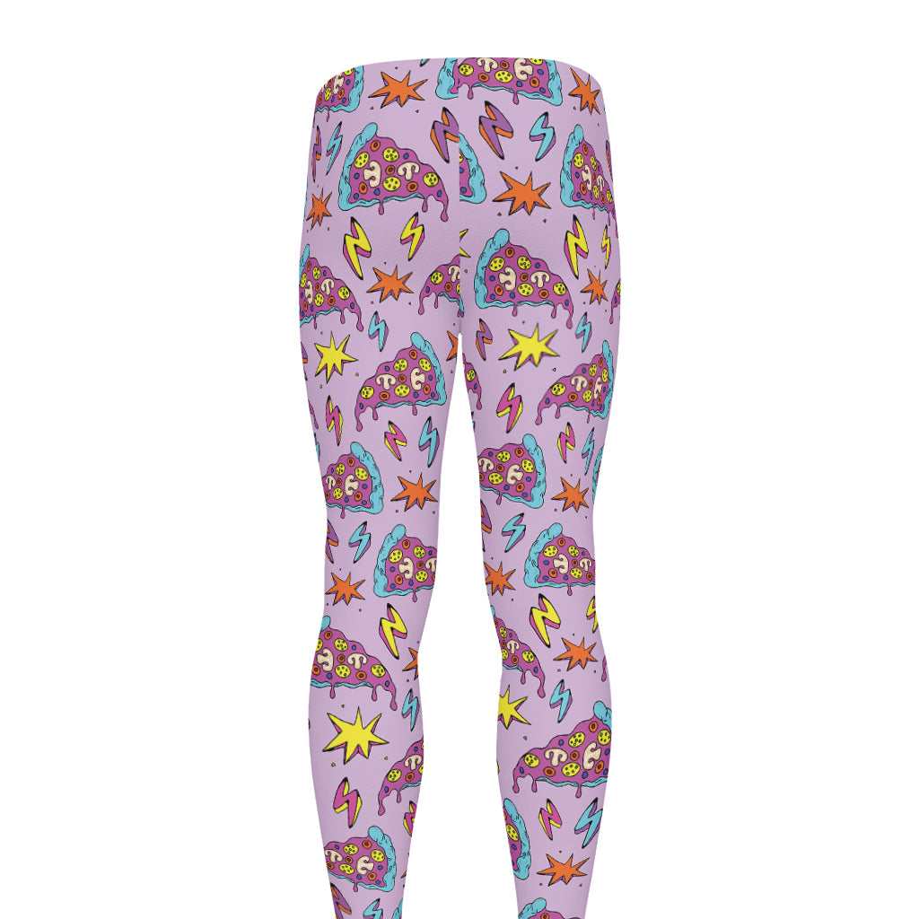 Psychedelic Pizza Pattern Print Men's leggings