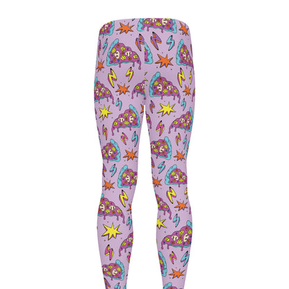 Psychedelic Pizza Pattern Print Men's leggings
