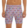 Psychedelic Pizza Pattern Print Men's Long Boxer Briefs